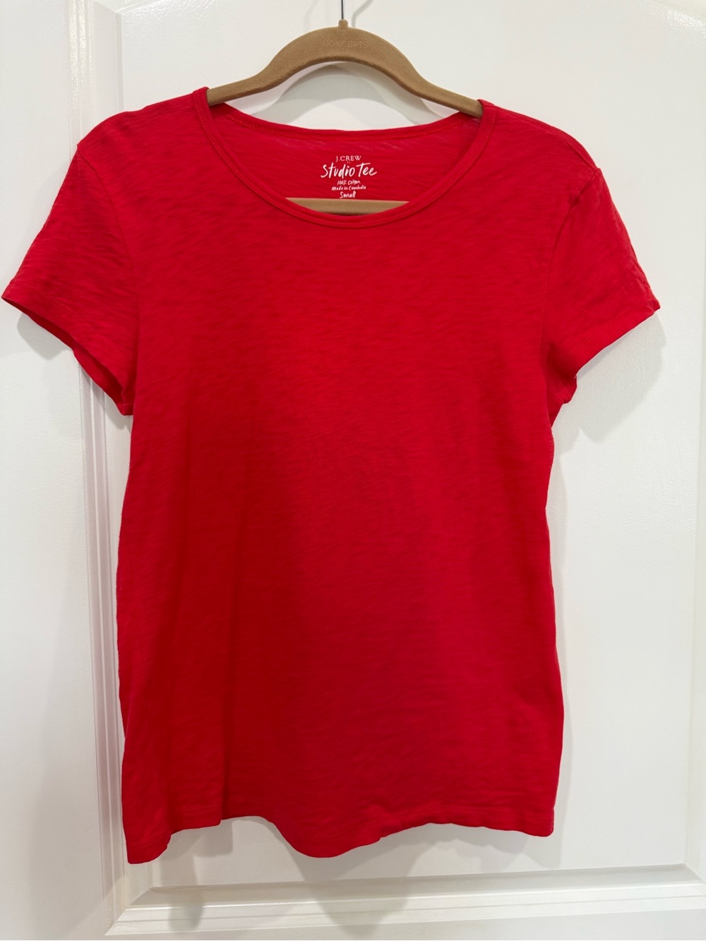J. Crew Bright Red Short Sleeve Studio Tee
